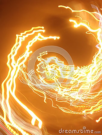 swirling fiery streaks Stock Photo