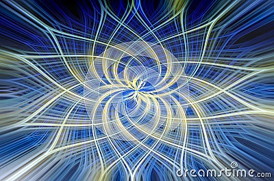 Moody Blue and Yellow Swirls Fractal Stock Photo