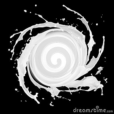 Swirling milk splash Stock Photo