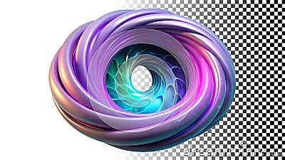 Swirling rainbow vortex, abstract design and vibrant color element png transparent image Generative AI Stock Photo