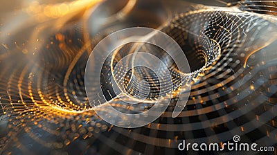 Swirling Vortex of Data Flow. Generative AI Cartoon Illustration