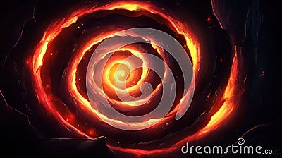 A swirling vortex of molten lava, creating a captivating and fiery visual effect Stock Photo