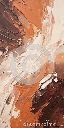 Swirling White And Chocolate Painting With Intense Close-ups Stock Photo