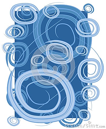 Swirls Circles Spirals Blue Stock Photo