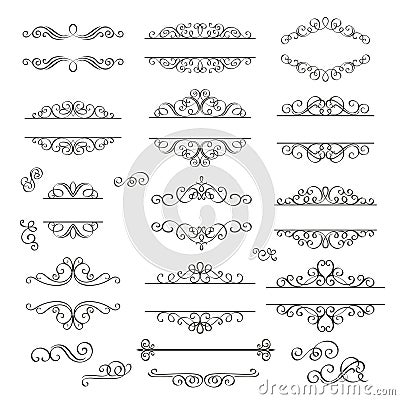 Swirls Vintage Design Elements Vector Illustration