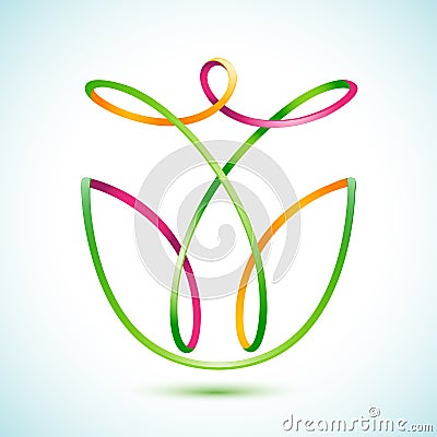 Swirly figure in a flower Vector Illustration