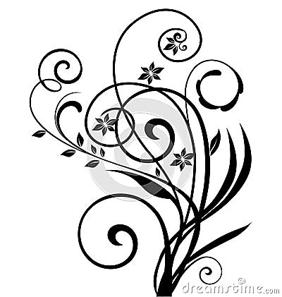 Swirly floral design Vector Illustration