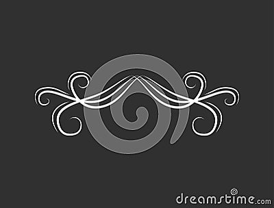 Swirly line curl pattern, filigree frame, decorative calligraphic element. Greeting card, invitation design. Vector. Vector Illustration