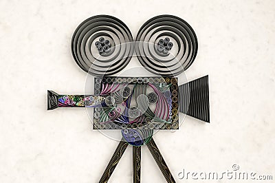 Swirly movie camera Cartoon Illustration