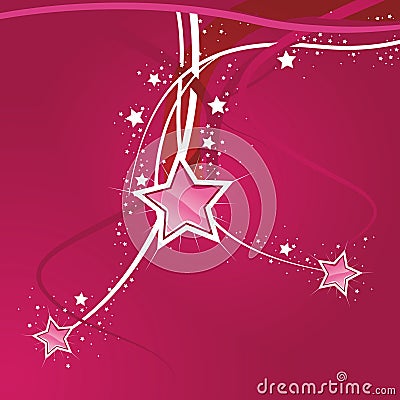 Swirly Star Pink Background Cartoon Illustration