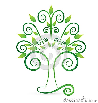 Swirly tree creative icon vector Vector Illustration
