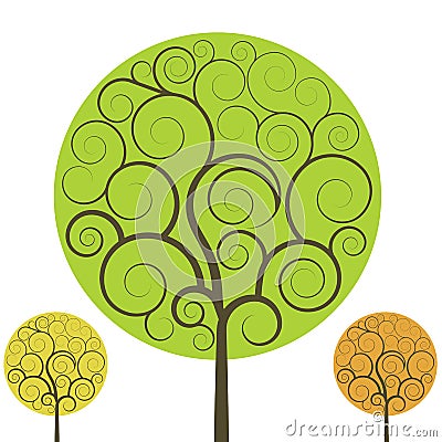 Swirly tree Vector Illustration