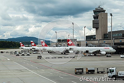 Swiss Air Airplanes Editorial Stock Photo