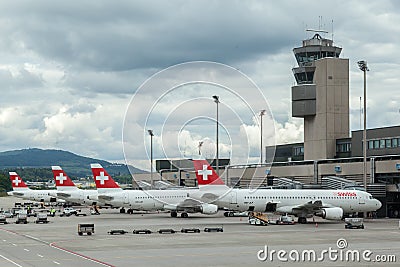 Swiss Air Airplanes Editorial Stock Photo