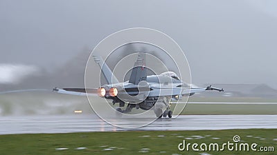 Swiss Air Force fighter jet take off for WEF World Economic Forum air patrol Editorial Stock Photo