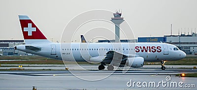 Swiss Airbus A320-200 in Frankfurt Editorial Stock Photo