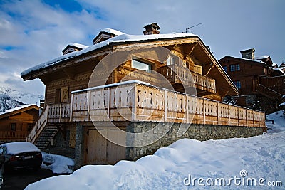 Swiss Alpine Chalet Stock Photo