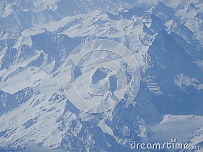 Swiss Alps aerial view Stock Photo