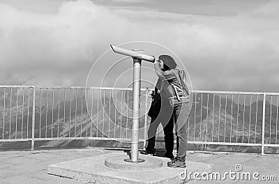 Swiss Alps: Chinese Tourists on Piz Corvatsch near St. Moritz in the upper Engadin Editorial Stock Photo