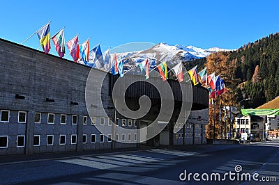 Davos city, congress-center, World Economic Forum, Swiss Alps Editorial Stock Photo