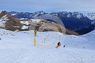 Swiss alps: Due to the global climate change the permafrost and glaciers are melting like here above Davos City Editorial Stock Photo