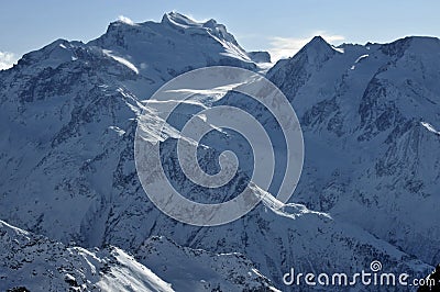 Swiss Alps Grand Combin Stock Photo