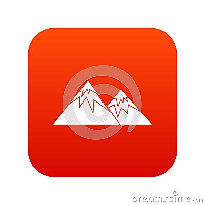Swiss alps icon digital red Vector Illustration