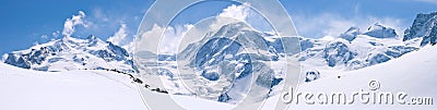 Swiss Alps Mountain Range Landscape Stock Photo