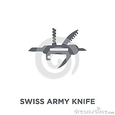 Swiss army knife icon from Army collection. Vector Illustration