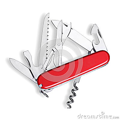 Swiss army knife isolated Stock Photo