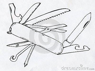 Swiss army knife Stock Photo