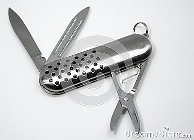 Swiss Army knife is a versatile multi-tool with various functions Stock Photo