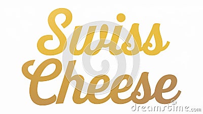 Swiss Cheese Text Design in Vector Art, Single Layer, Simple Gradients Stock Photo
