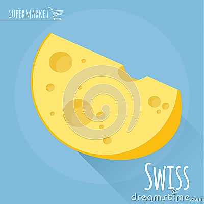 Swiss cheese vector icon Vector Illustration