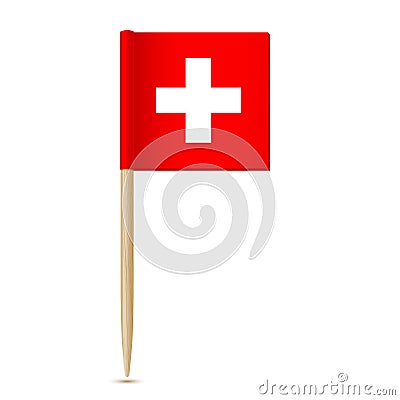 Swiss flag. Flag toothpick Switzerland Vector Illustration