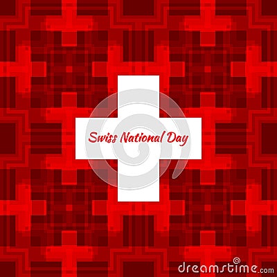 Swiss international day background. Vector Illustration