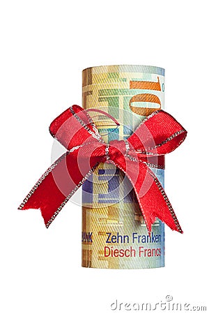 Swiss money gift Stock Photo