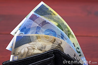 Swiss money in the wallet Stock Photo