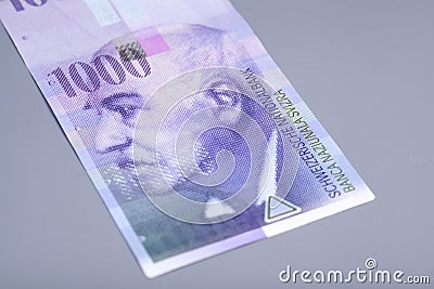 Swiss one thousand franc banknote Stock Photo