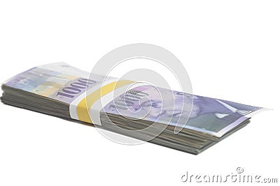 Swiss one thousand franc notes with Tape Stock Photo