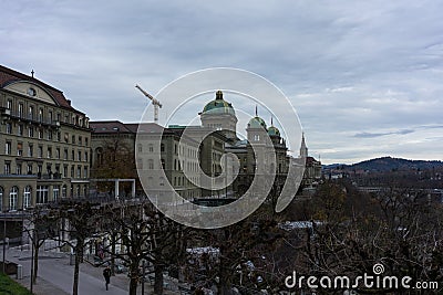 Swiss Parliament Building called Bundeshaus in Bern Editorial Stock Photo