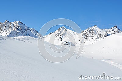 Swiss skiing resort Stock Photo