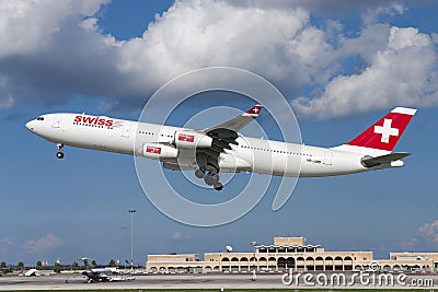 Swiss A340 on training flights Editorial Stock Photo