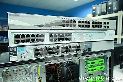 Switch for internetnetwork setup tool Editorial Stock Photo