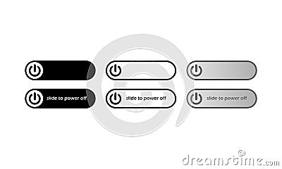 Switch toggle button Off or round button. Power switch icon. Button symbol sign in black, white, grey colour design concept on Vector Illustration
