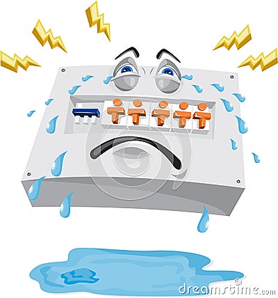 Switchboard Crying Tears Cartoon Vector Illustration