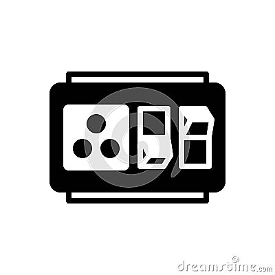 Black solid icon for Switched, hardware and circuit Stock Photo
