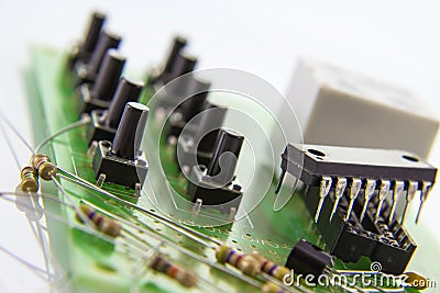 Switches on the motherboard with 10 local code lock Stock Photo