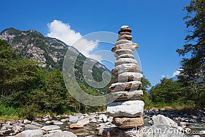 Switzerland, cairn, Stack of rocks Stock Photo