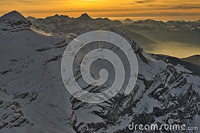 Switzerland Canton of Vaud Col de Pillon Glacier 3000, Diableret Stock Photo